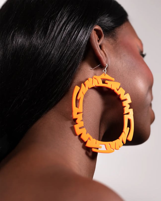 Orange Plex Hoops